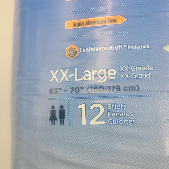 Attends Bariatric Incontinence Briefs Underwear Diapers Heavy, Severe 2XL 12 CT. - Picture 2 of 7